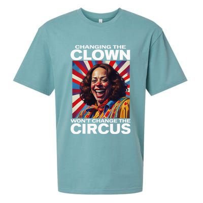 Changing The Clown WonT Change The Circus Kamala Clown Sueded Cloud Jersey T-Shirt