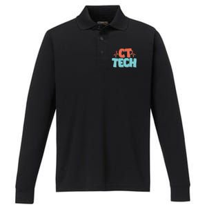 CT Tech Computed Tomography Technologist Radiology Performance Long Sleeve Polo