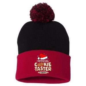 Cookie Taster Crew Funny Christmas Baking Team Pom Pom 12in Knit Beanie