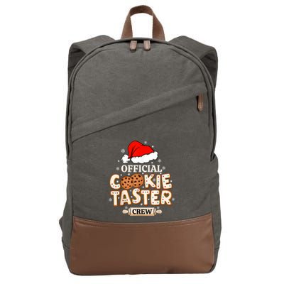 Cookie Taster Crew Funny Christmas Baking Team Cotton Canvas Backpack