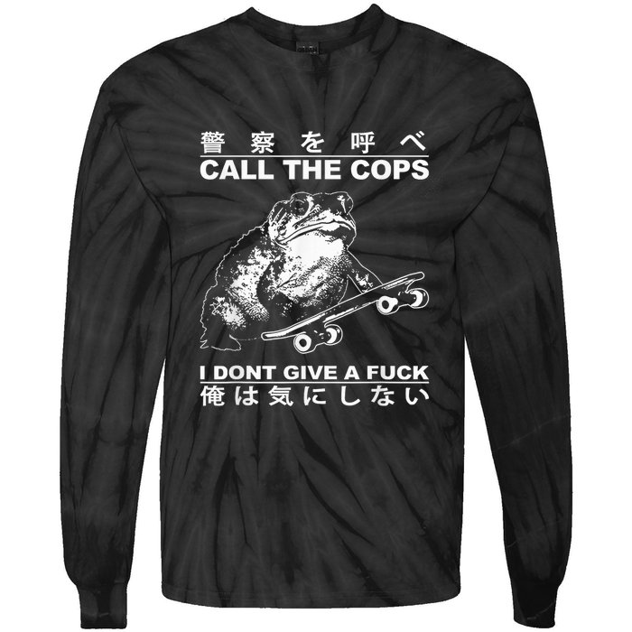 Call The Cops I DonT Give A Fuck Toad Japanese Tie-Dye Long Sleeve Shirt