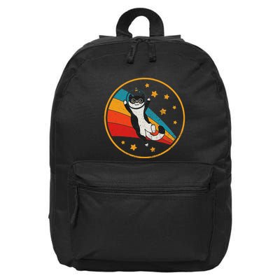 Cute Tuxedo Cat Two Tone 16 in Basic Backpack