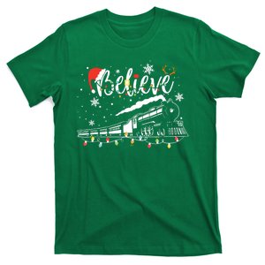 Christmas Train Christmas Believe Xmas Santa T-Shirt