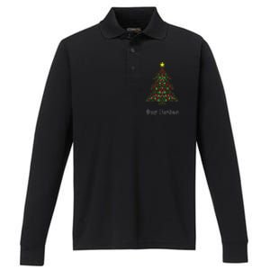 Christmas Tree Celebration Merry Christmas Xmas Performance Long Sleeve Polo