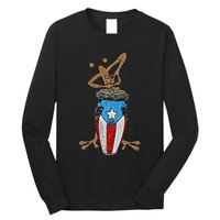 Coqui Taino Conga Boricua Puerto Rican Flag Gift Long Sleeve Shirt