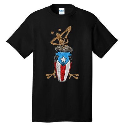 Coqui Taino Conga Boricua Puerto Rican Flag Gift Tall T-Shirt