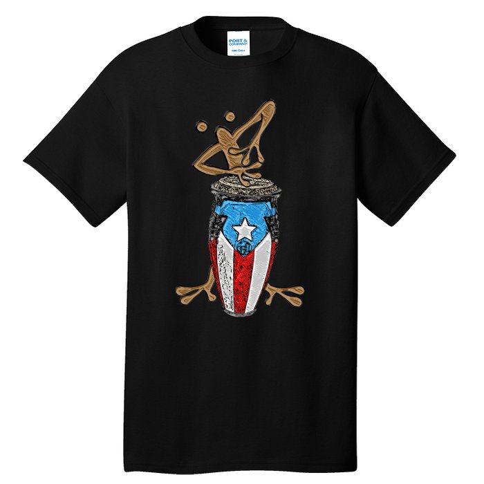 Coqui Taino Conga Boricua Puerto Rican Flag Gift Tall T-Shirt