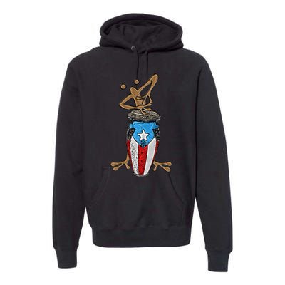 Coqui Taino Conga Boricua Puerto Rican Flag Gift Premium Hoodie