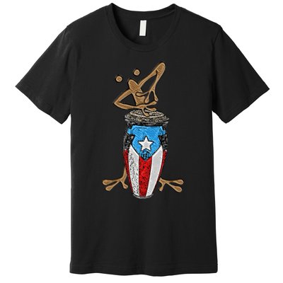 Coqui Taino Conga Boricua Puerto Rican Flag Gift Premium T-Shirt