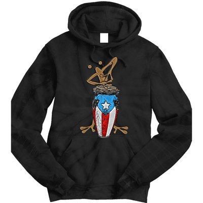 Coqui Taino Conga Boricua Puerto Rican Flag Gift Tie Dye Hoodie