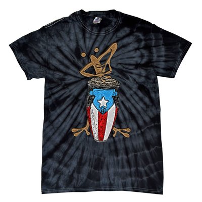 Coqui Taino Conga Boricua Puerto Rican Flag Gift Tie-Dye T-Shirt