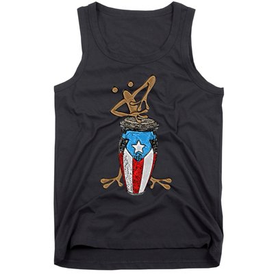 Coqui Taino Conga Boricua Puerto Rican Flag Gift Tank Top