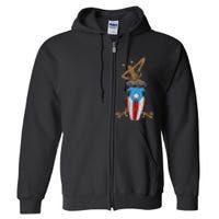 Coqui Taino Conga Boricua Puerto Rican Flag Gift Full Zip Hoodie