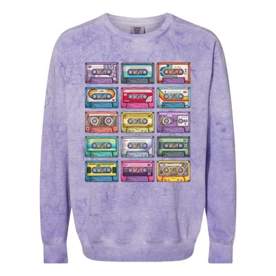 Cassette Tapes Collection 80S 90S Music Mixtape Colorblast Crewneck Sweatshirt