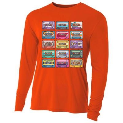 Cassette Tapes Collection 80S 90S Music Mixtape Cooling Performance Long Sleeve Crew