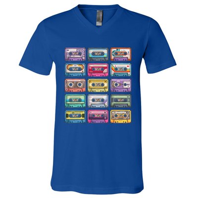 Cassette Tapes Collection 80S 90S Music Mixtape V-Neck T-Shirt