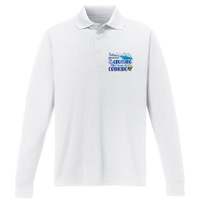 Cruising Together Cruising With A Chance Of Drinking Girl Trip Girl Weekend Performance Long Sleeve Polo