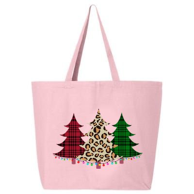 Christmas Tree Cheetah Plaid 25L Jumbo Tote