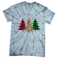 Christmas Tree Cheetah Plaid Tie-Dye T-Shirt