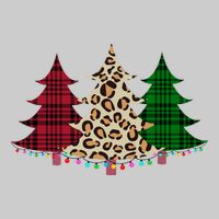 Christmas Tree Cheetah Plaid Tie-Dye T-Shirt