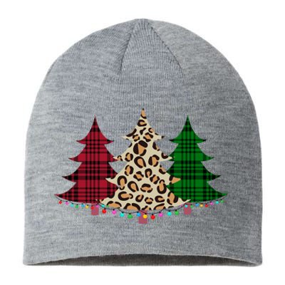 Christmas Tree Cheetah Plaid Sustainable Beanie