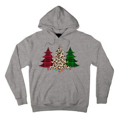 Christmas Tree Cheetah Plaid Tall Hoodie