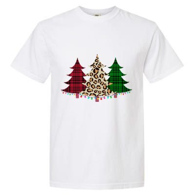 Christmas Tree Cheetah Plaid Garment-Dyed Heavyweight T-Shirt