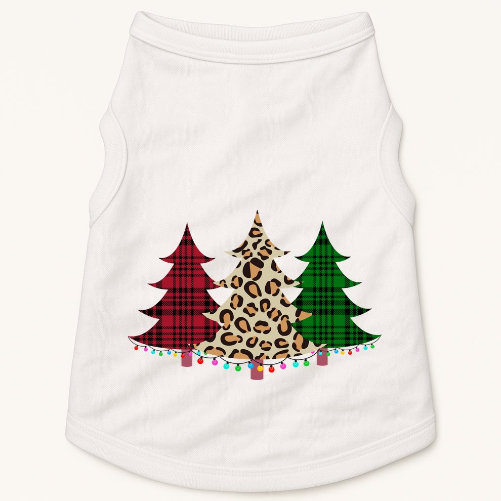 Christmas Tree Cheetah Plaid Doggie Tank