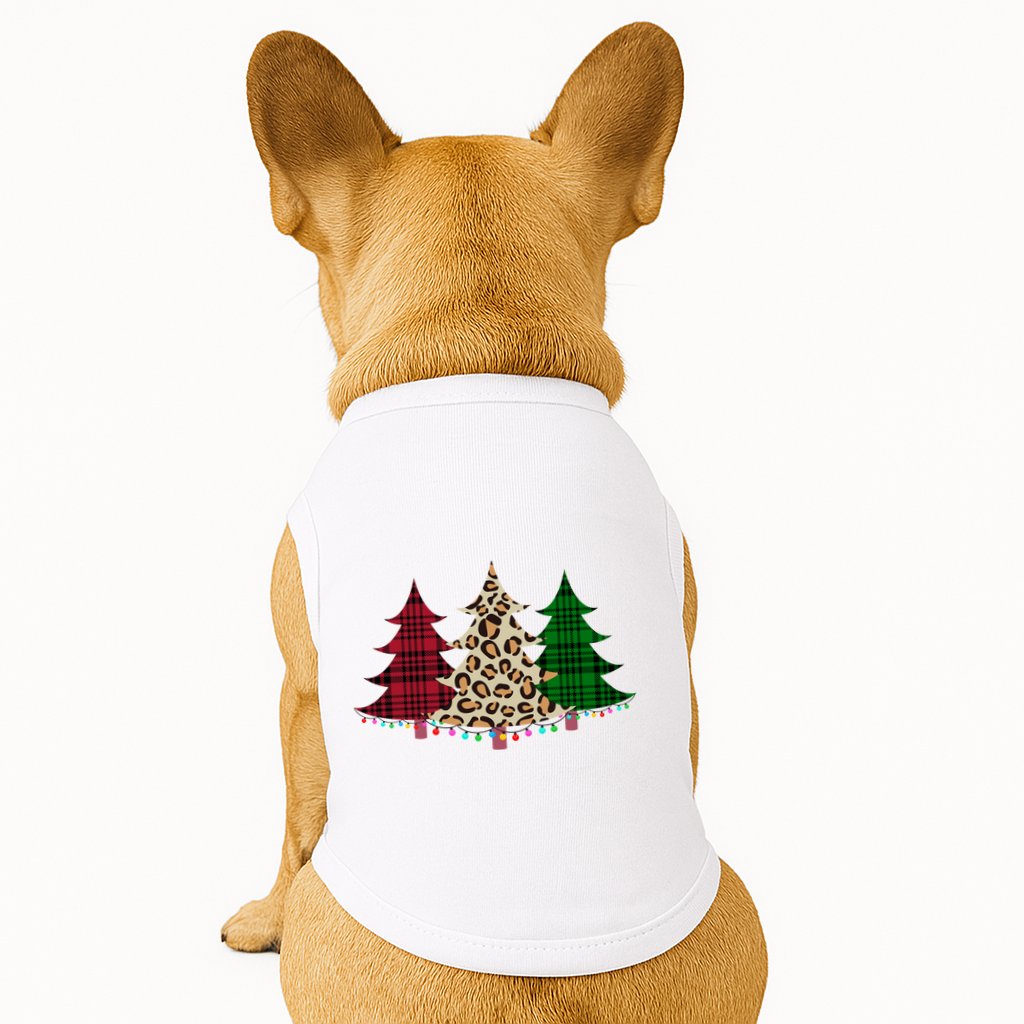 Christmas Tree Cheetah Plaid Doggie Tank