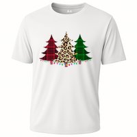 Christmas Tree Cheetah Plaid Cooling Performance Crew T-Shirt