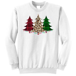 Christmas Tree Cheetah Plaid Sweatshirt