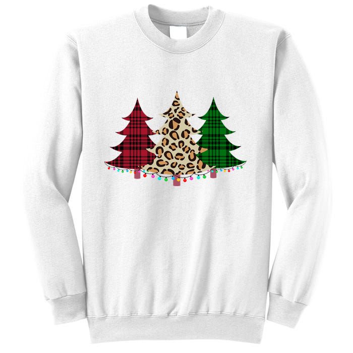 Christmas Tree Cheetah Plaid Sweatshirt