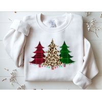 Christmas Tree Cheetah Plaid Sweatshirt