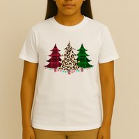 Christmas Tree Cheetah Plaid T-Shirt