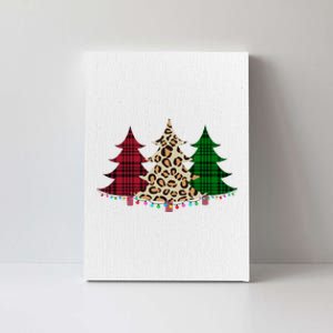 Christmas Tree Cheetah Plaid Canvas