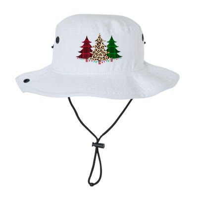 Christmas Tree Cheetah Plaid Bucket Hat