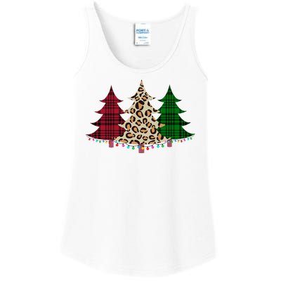 Christmas Tree Cheetah Plaid Ladies Essential Tank