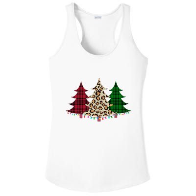Christmas Tree Cheetah Plaid Ladies PosiCharge Competitor Racerback Tank