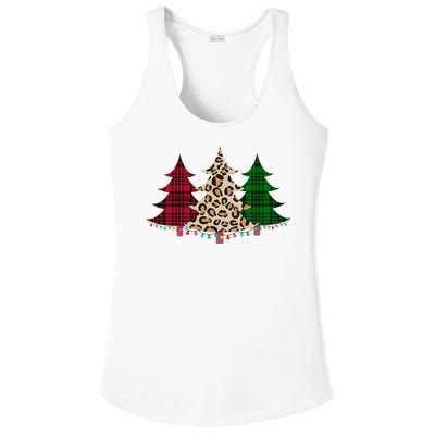 Christmas Tree Cheetah Plaid Ladies PosiCharge Competitor Racerback Tank