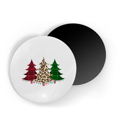 Christmas Tree Cheetah Plaid Magnet