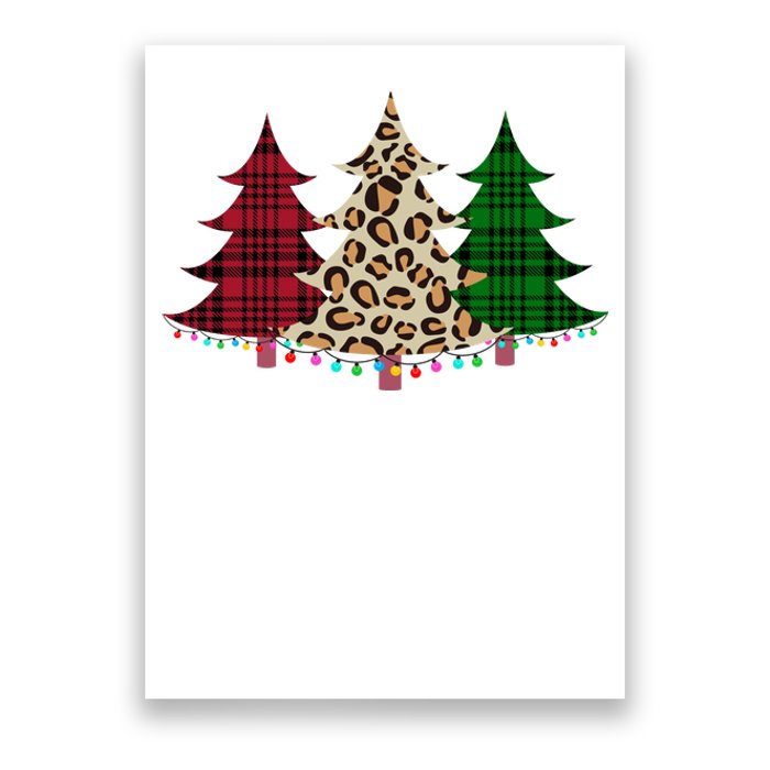 Christmas Tree Cheetah Plaid Poster