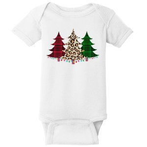 Christmas Tree Cheetah Plaid Baby Bodysuit