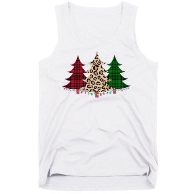 Christmas Tree Cheetah Plaid Tank Top