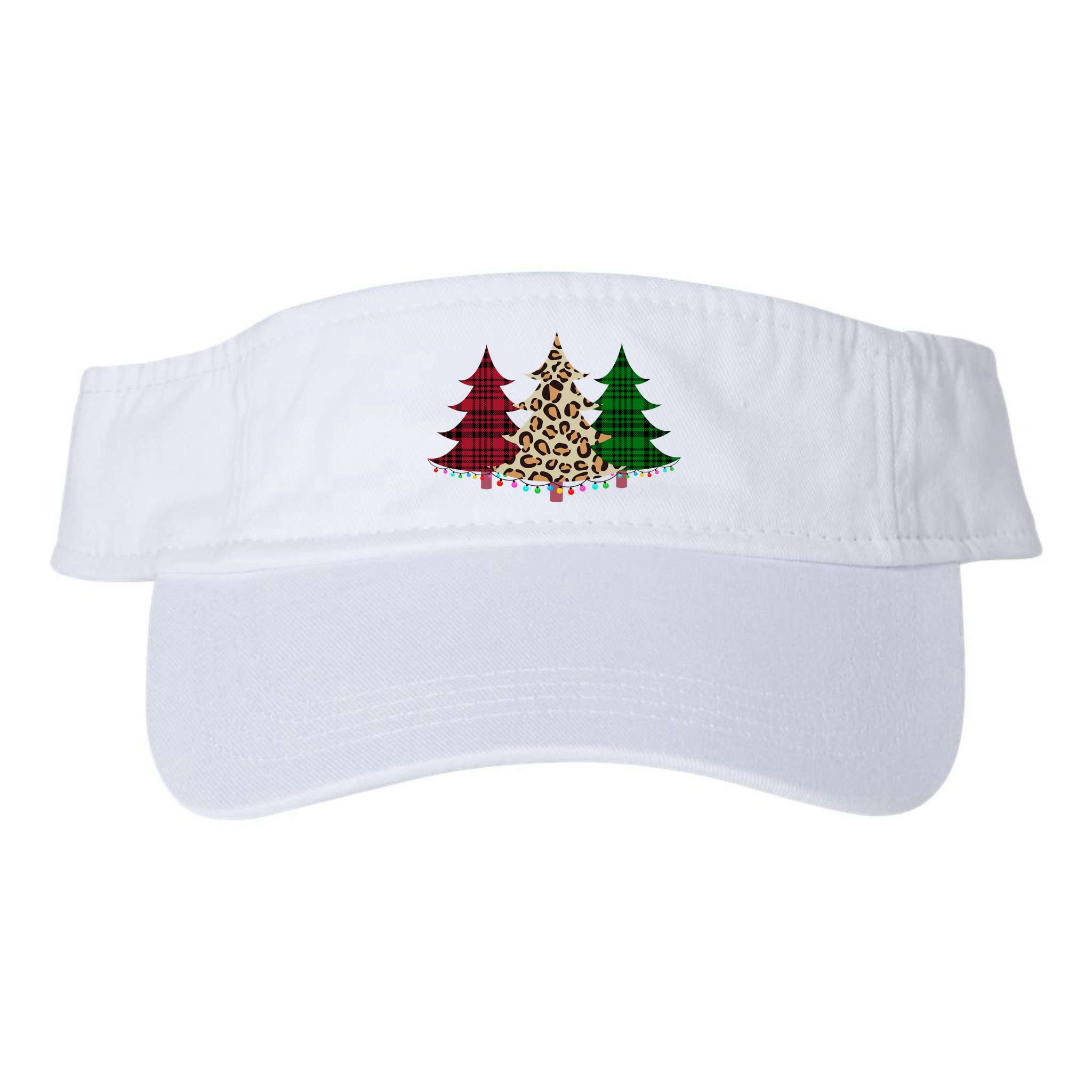 Christmas Tree Cheetah Plaid Visor
