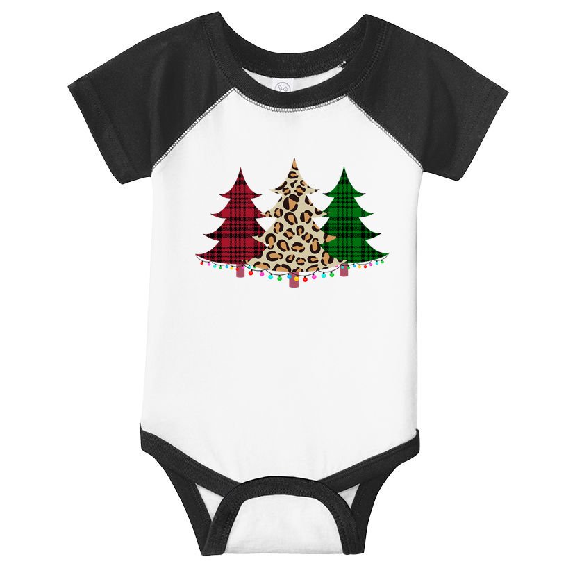 Christmas Tree Cheetah Plaid Infant Baby Jersey Bodysuit