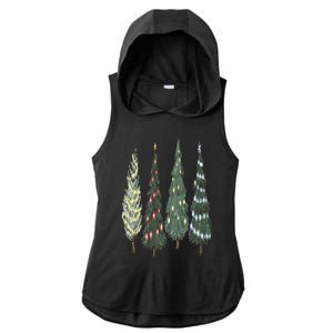 Christmas Tree Christmas for family pajamas Ladies PosiCharge Tri-Blend Wicking Draft Hoodie Tank