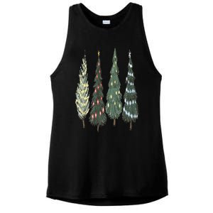 Christmas Tree Christmas for family pajamas Ladies PosiCharge Tri-Blend Wicking Tank