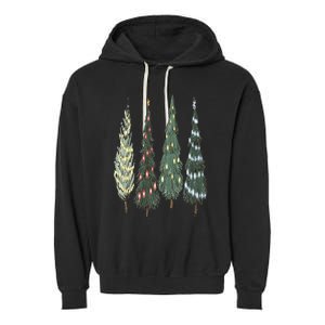 Christmas Tree Christmas for family pajamas Garment-Dyed Fleece Hoodie