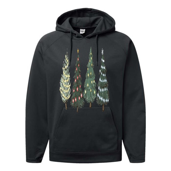 Christmas Tree Christmas for family pajamas Performance Fleece Hoodie