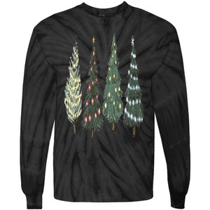 Christmas Tree Christmas for family pajamas Tie-Dye Long Sleeve Shirt